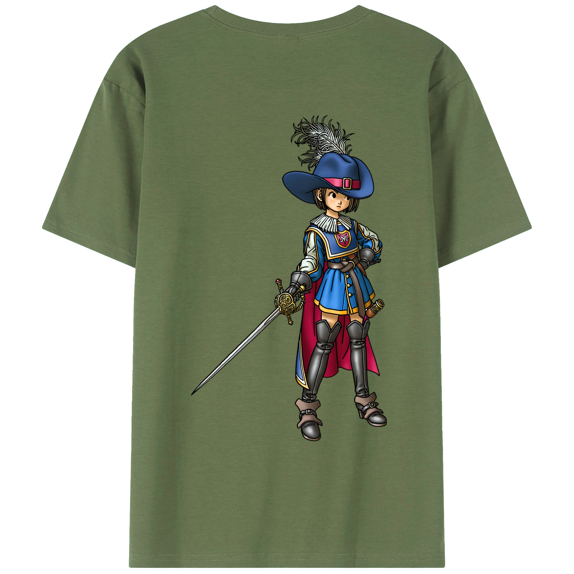 （画像用） ドラゴンクエスト Doragon Kuesuto Dragon Quest 綿100％ メンズ半袖Tシャツ（バックプリント） 通気性